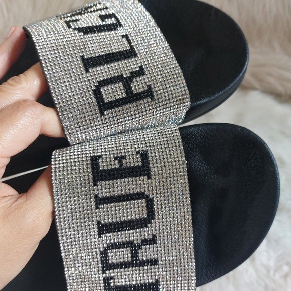 True Religions Women's Black Meyer Bling Slides Sandals US 9 - Picture 6 of 7